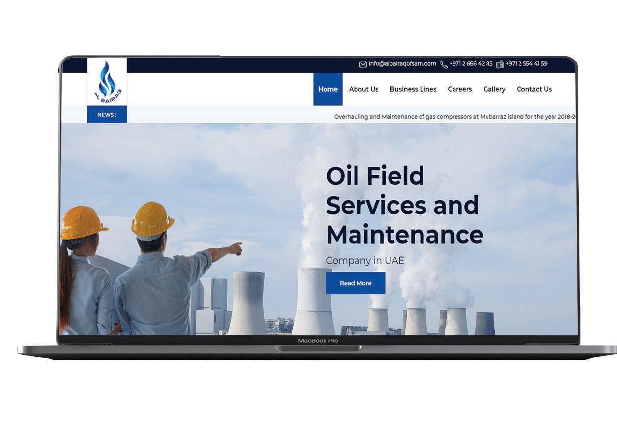 Oil field services and maintenance company website